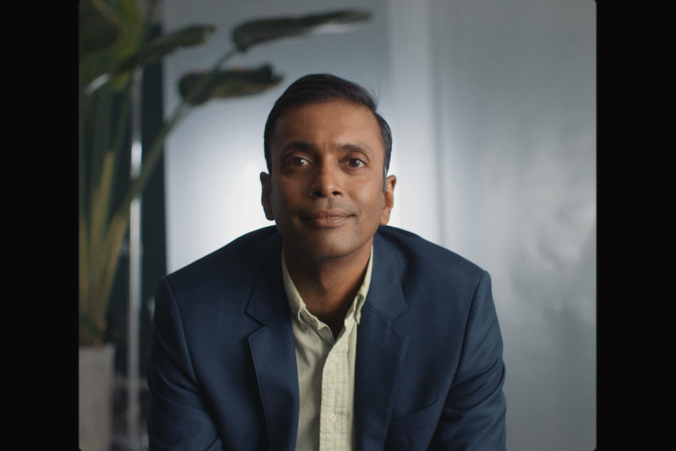 Image of man in front of camera