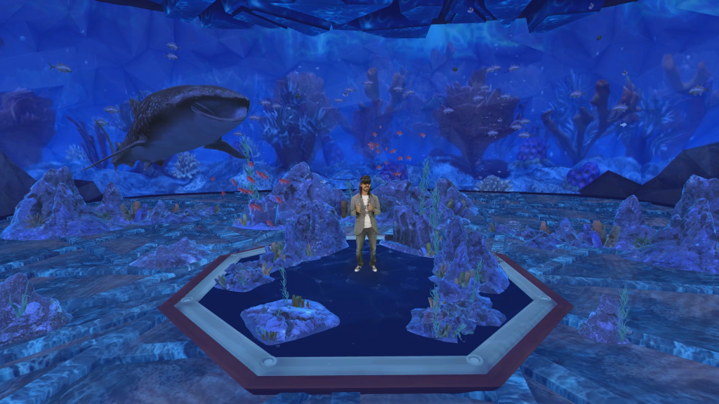 Technical Fellow Alex Kipman showcasing Microsoft Mesh, a new mixed-reality platform powered by Azure.