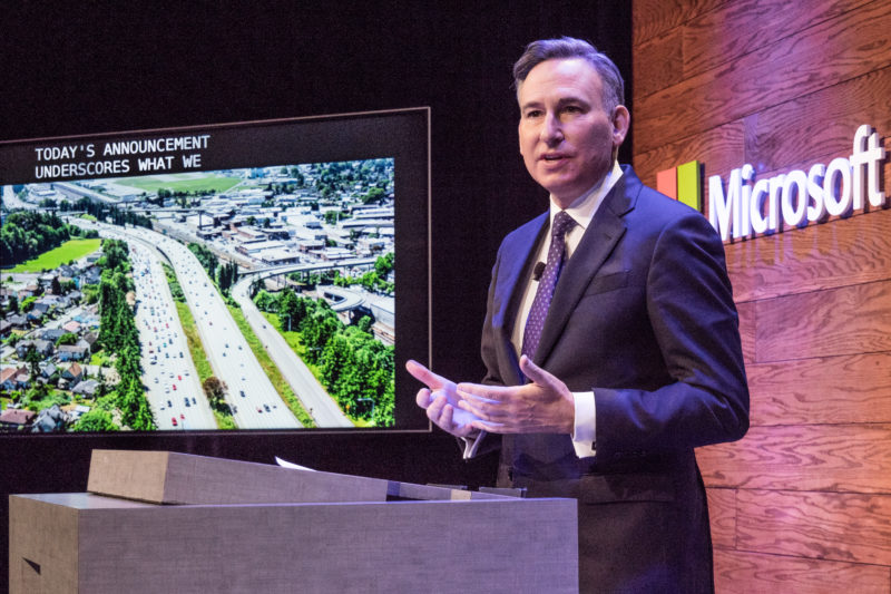 King County Executive Dow Constantine speaks at Microsoft’s announcement of $500M for affordable housing in the Puget Sound region.
