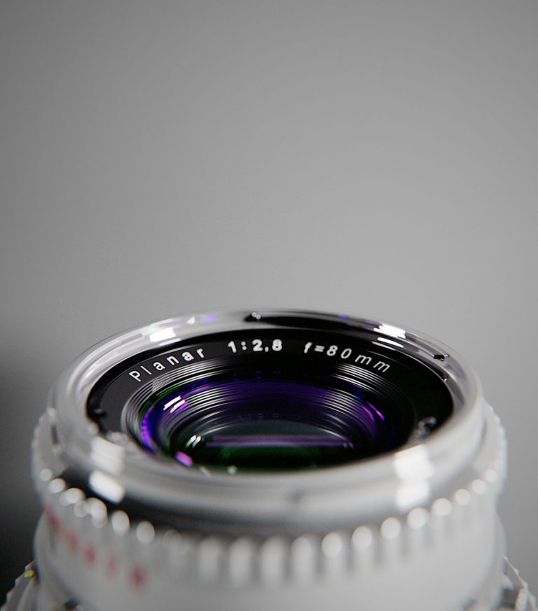 Closeup of Hasselblad camera lens