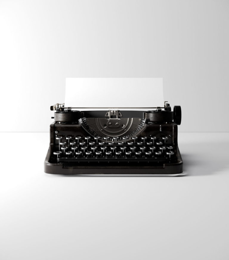 Typewriter with paper in it