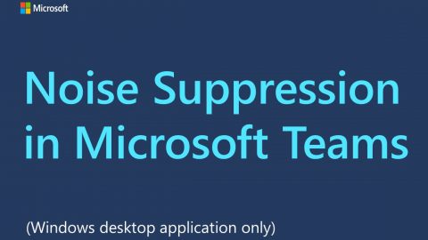 Title card for a video. The text reads, "Noise Sauppression in Microsoft Teams"