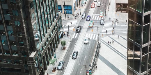 the view of the city street