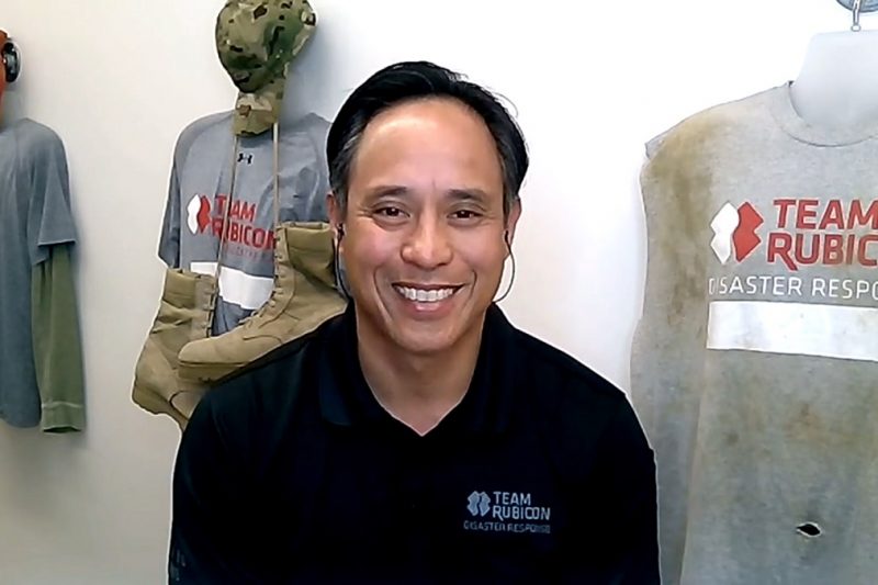 Man in Team Rubicon shirt