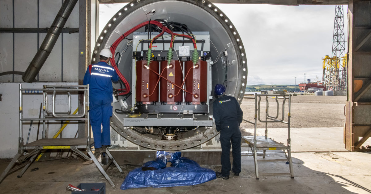 Project Natick, Inverness at Nigg Energy Park - Opening vessel and analysising data, 20-23 July 2020