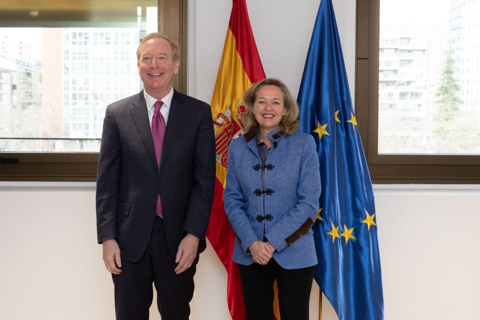 Reunión Brad Smith y Nadia Calviño