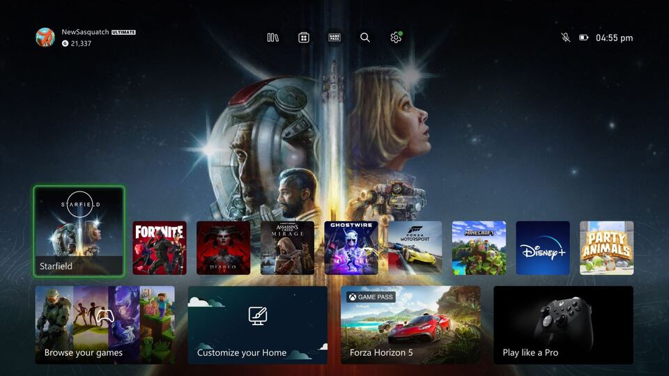 Xbox_Interfaz de inicio