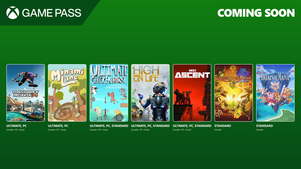 Próximamente en Xbox Game Pass: Tony Hawk’s Pro Skater 3 + 4, Minami Lane, Ultimate Chicken Horse,