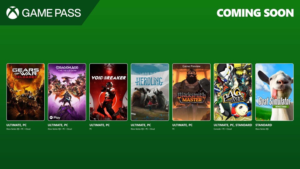 Próximamente en Xbox Game Pass: Gears of War: Reloaded, Dragon Age: The Veilguard, Void/Breake, y muchos más