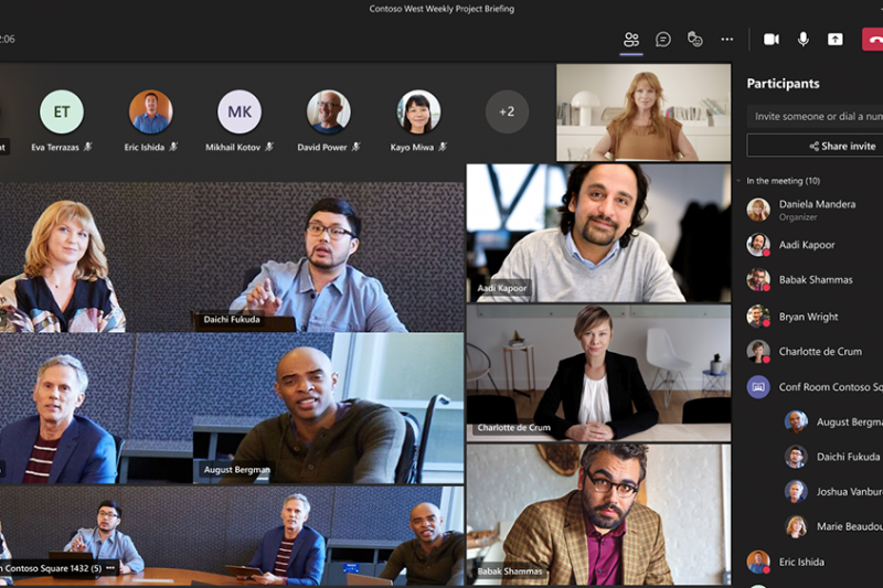 A screenshot of a Teams meeting with 12 participants shown
