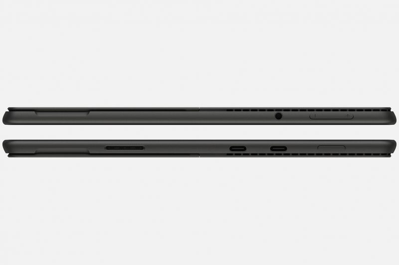 A side profile of two Surface Pro 8 devices