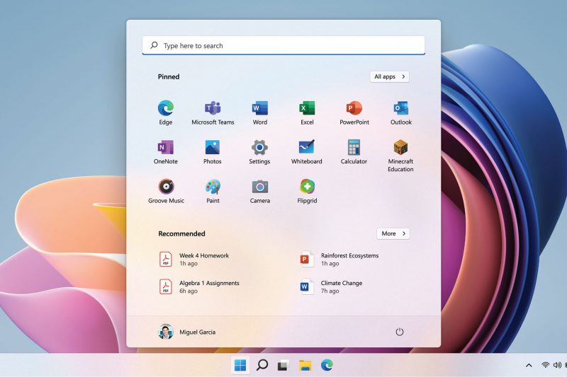 A screenshot of the Windows 11 SE start screen