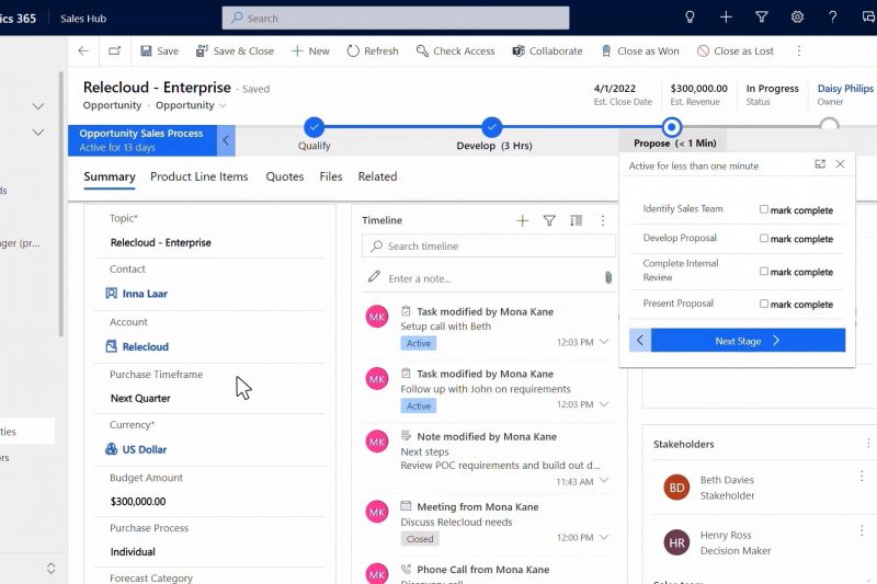 Viva Sales automates data entry into a seller's CRM