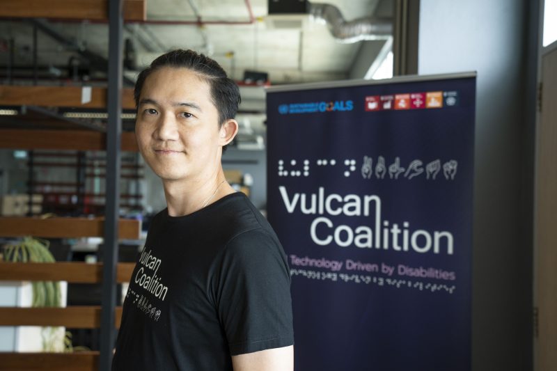 Niran Pravithana co-founded Vulcan Coalition and helped develop a reskilling curriculum to give people with disabilities the skills needed to label data for AI efforts. Photo by Adryel Talamantes for Microsoft.