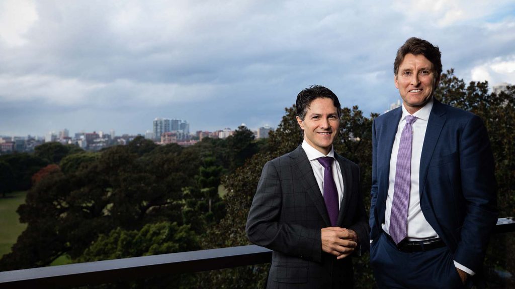 Microsoft Australia MD Steve Worrall with Victor Dominello