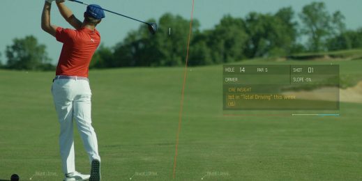 Man swinging golf club