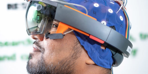 EEG headset with the Microsoft HoloLens.