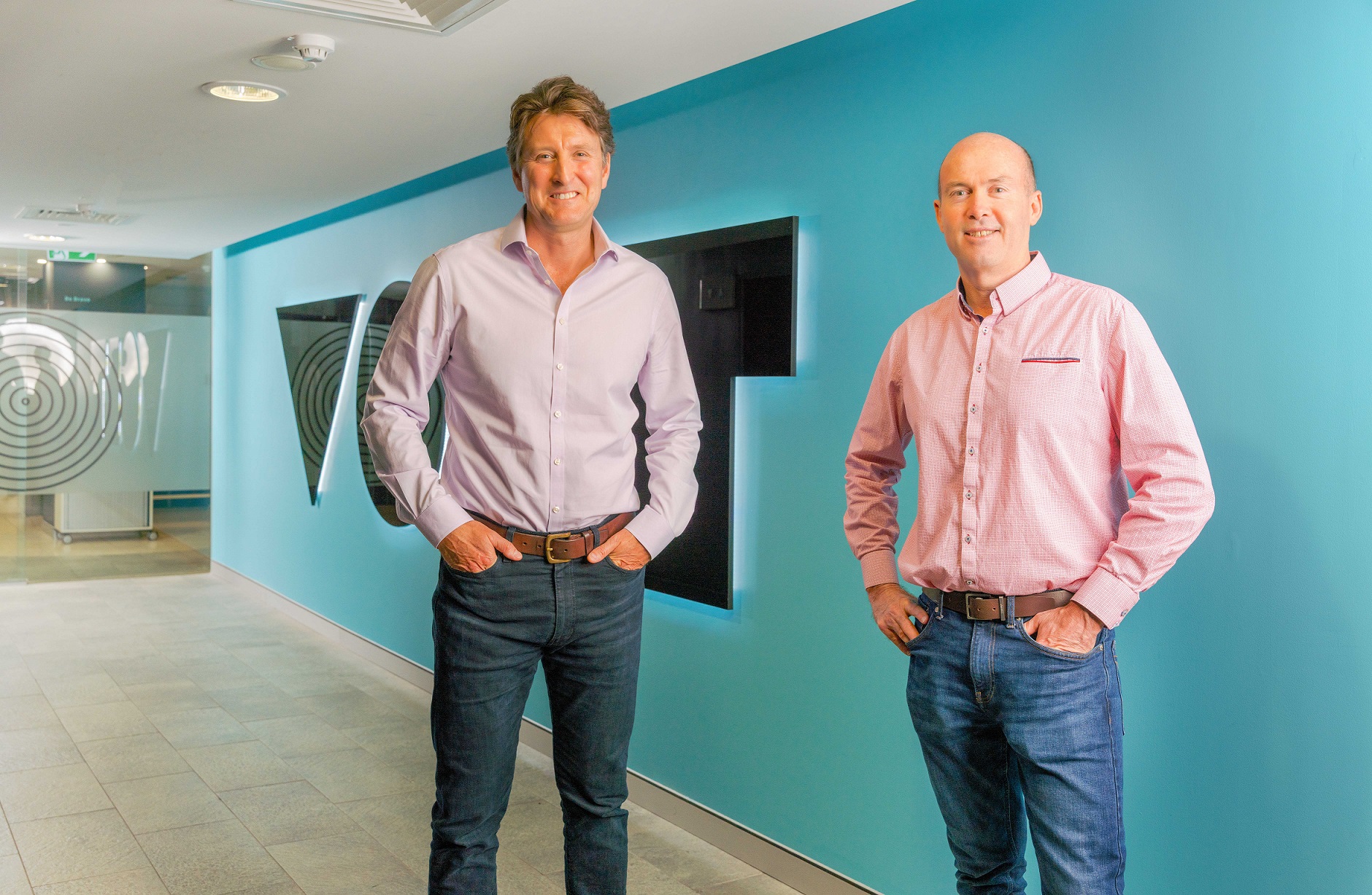 Microsoft executive Steven Worrall on the left and Volt founder Steve Weston on the right at Volt's office