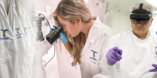 Collage of health professionals in MedLab coats