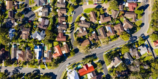 Aerial view of suburb