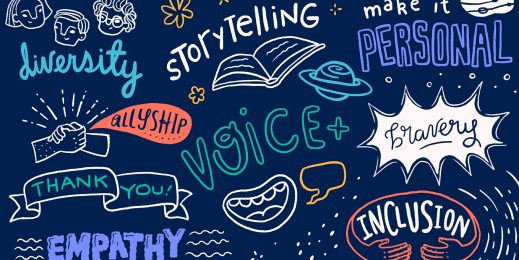 Graphical word bubble themed around diversity and inclusion