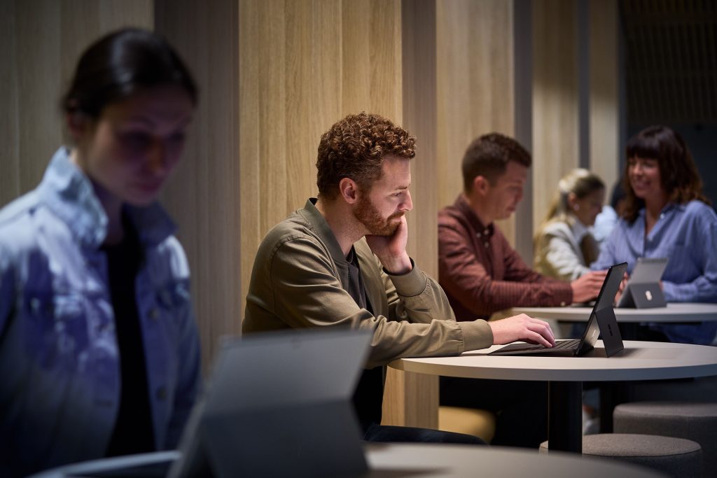 Group of students on their laptops