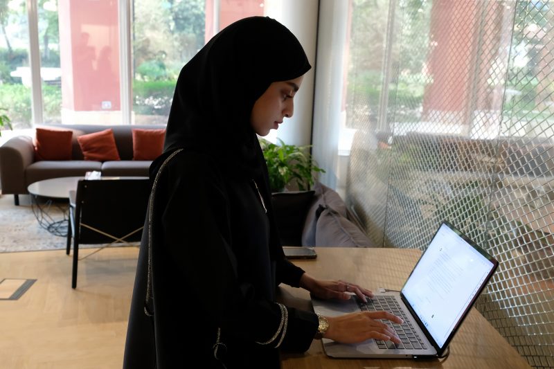 Young woman using a laptop