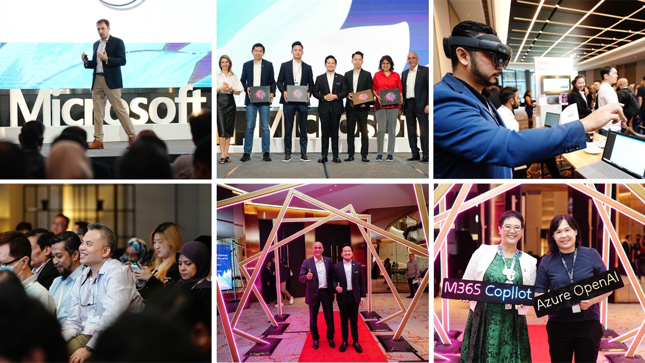 Collage of pictures of people at a summit