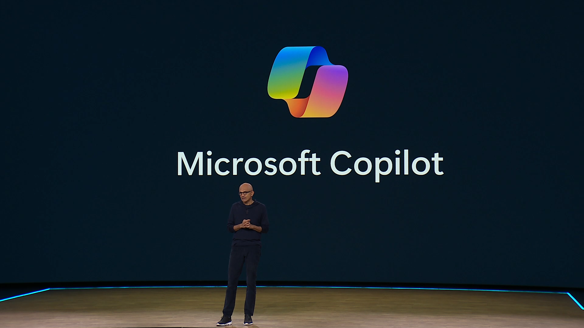 Satya Nadella on stage at Build 2024
