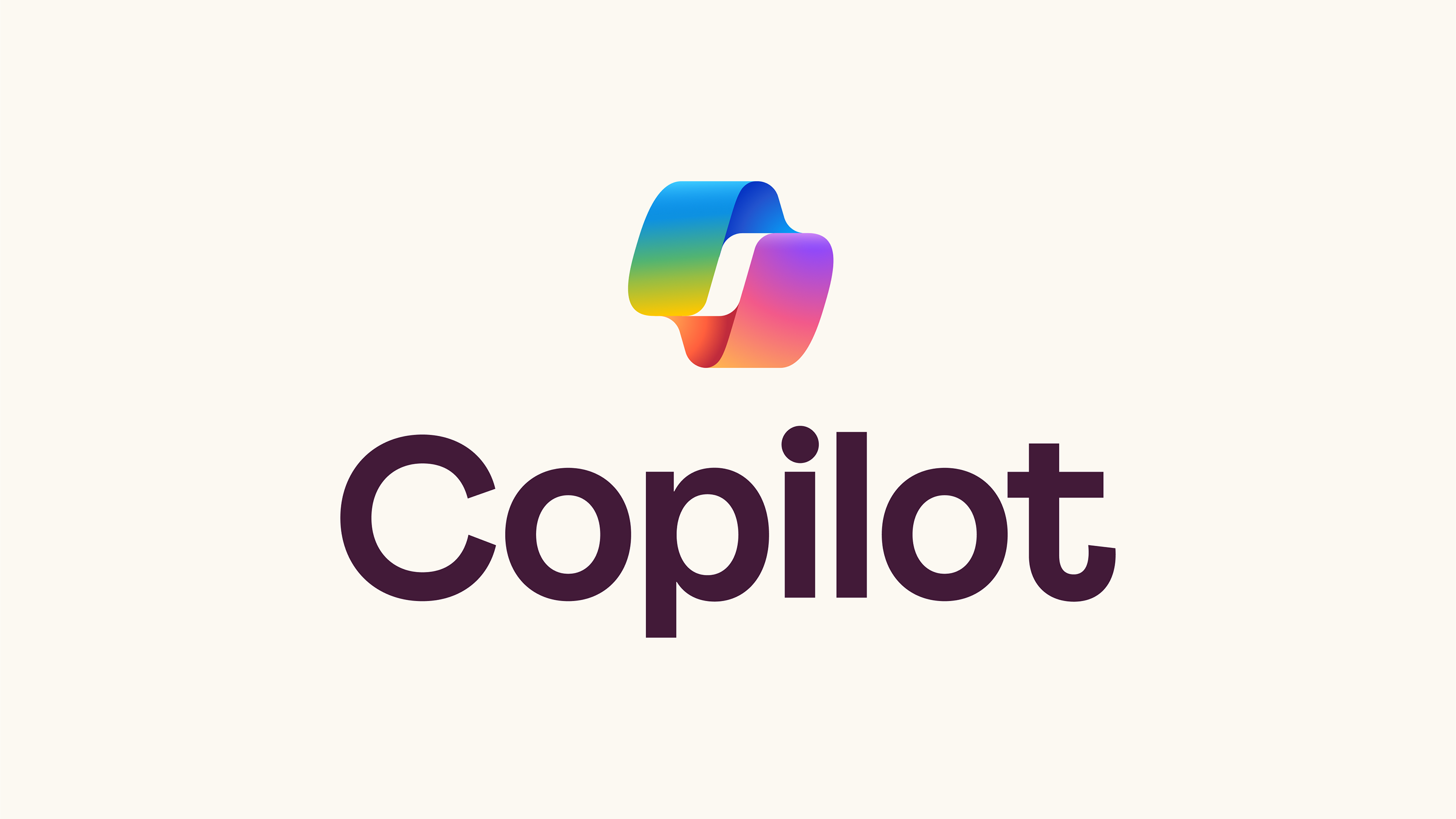 Rainbow Copilot logo with the words Copilot on a white background.
