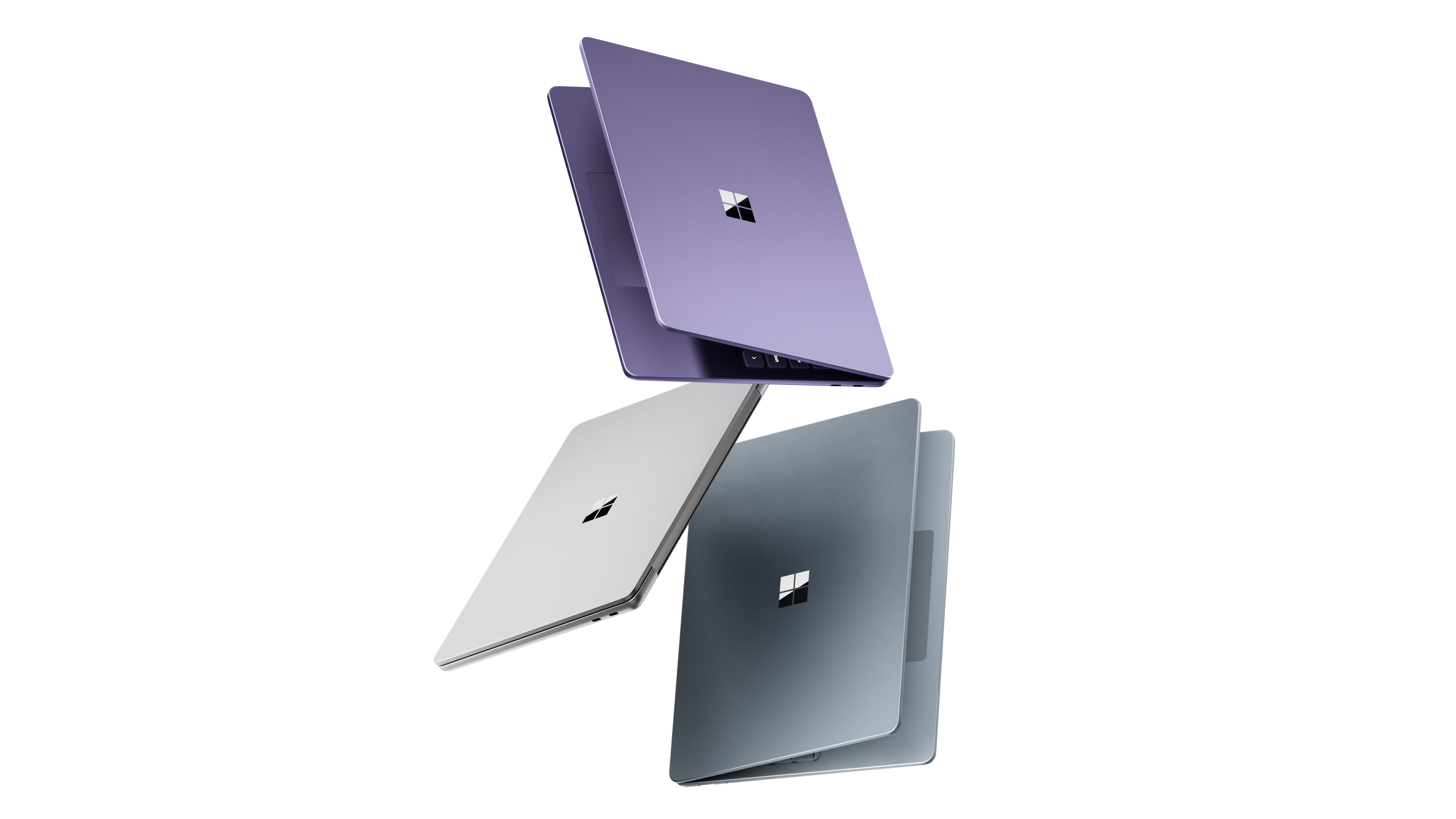 The New Surface Laptop Copilot+ PC in Violet, Platinum, and Ocean