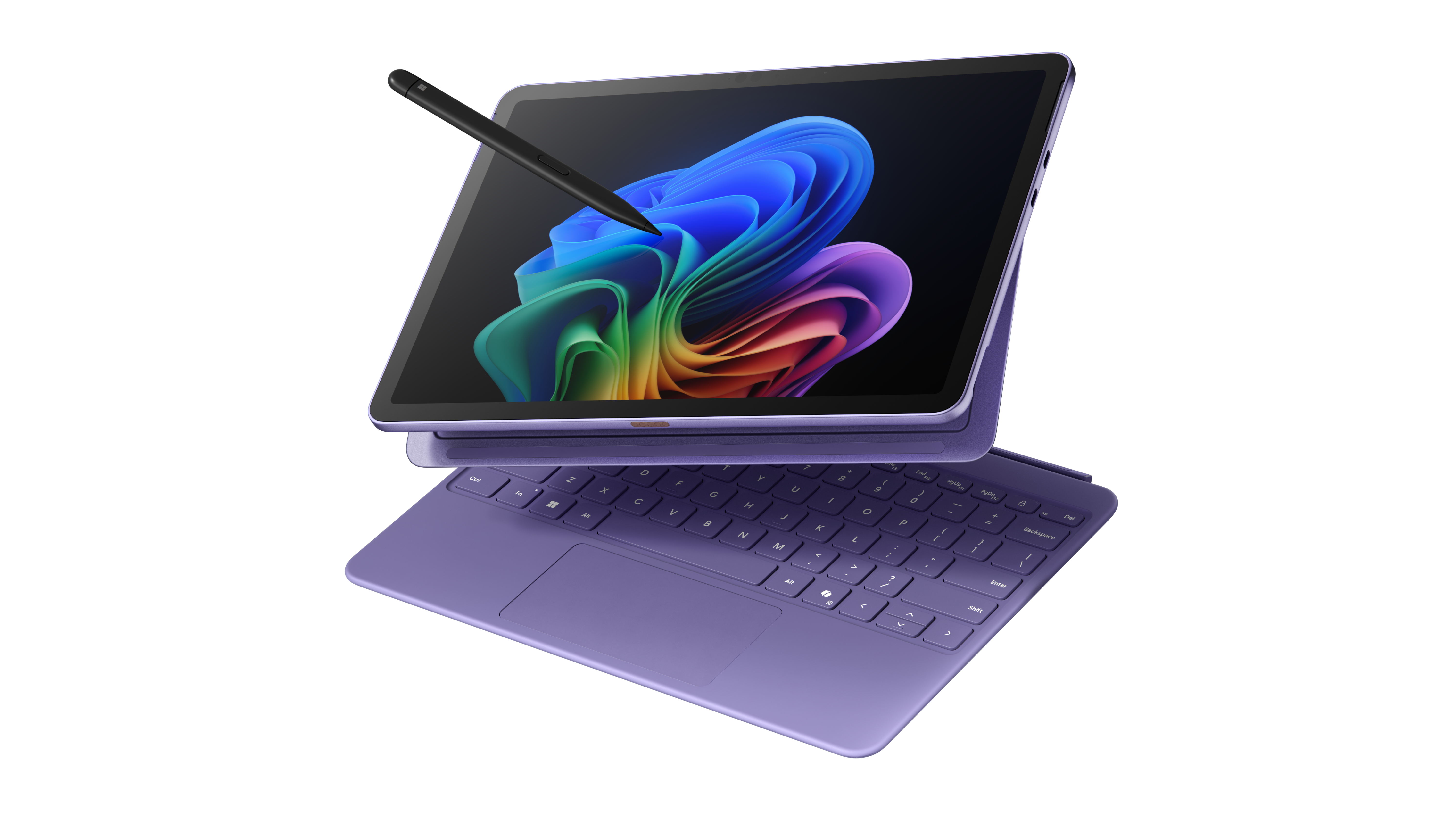 Surface Pro 12-inch in violet with keyboard and pen