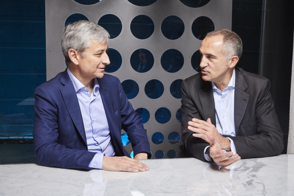 SYLVIO NAPOLI ,CHAIRMAN SCHINDLER ET JEAN-PHILIPPE COURTOIS ,VICE PRESIDENT MICROSOFT , JOUR DE LA SIGNATURE BuildingMinds