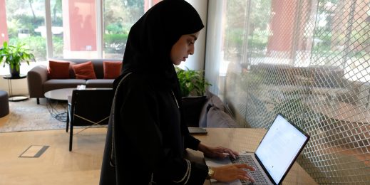 Young woman using a laptop