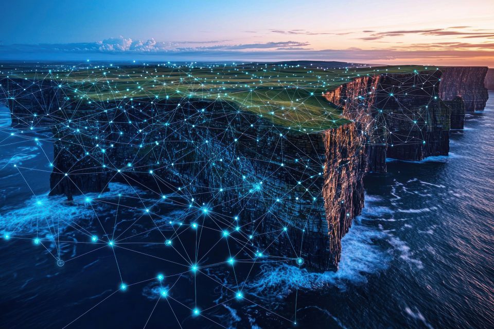 Network overlaying cliffs of moher